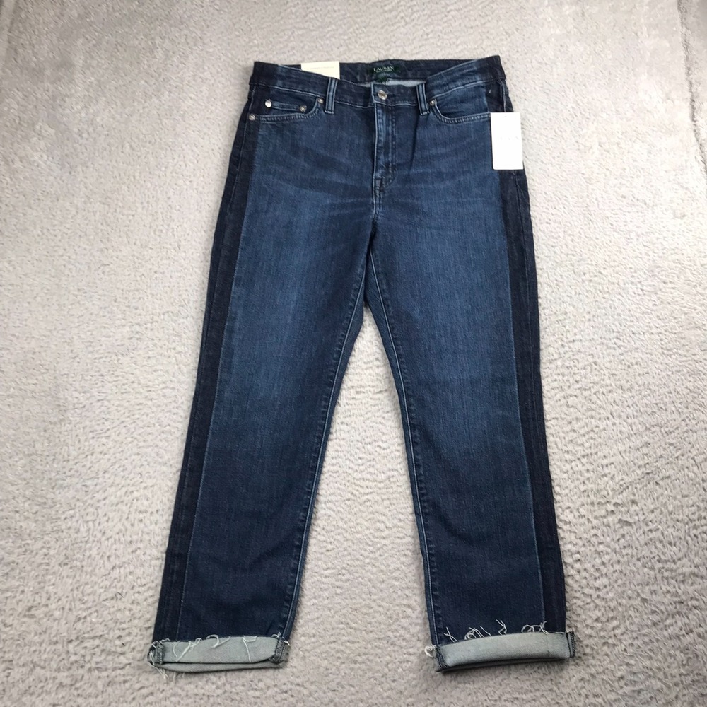 LRL‎ Ralph Lauren Jeans Womens 10/30 Premier Straight Ankle Dark Wash NEW NWT